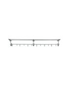 Porte-manteau 12 crochets en laiton finition argent vieilli - 164 x 34 x 22 cm