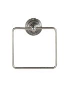 Porte-serviette mural carré en métal finition argent vieilli Durand - 18 x 9 x 15 cm