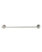 Porte-serviette mural en métal finition argent vieilli Durand - 66 x 9 x 7 cm