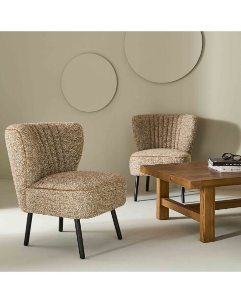 Chauffeuse Gina caramel - 61 x 72 x 74 cm