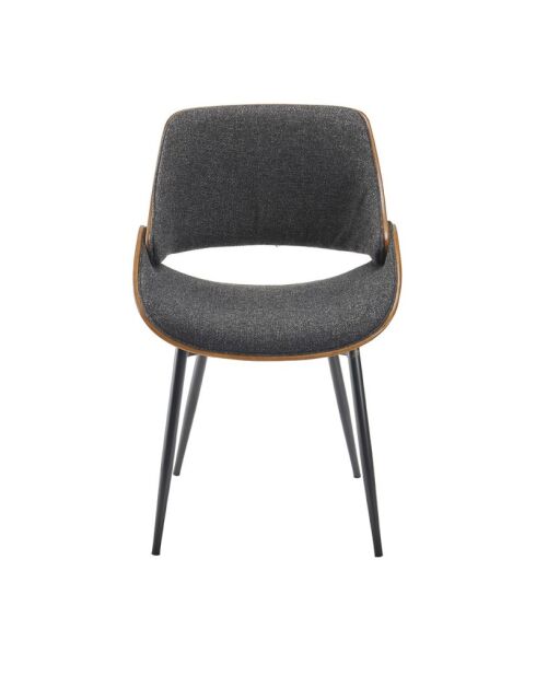 Chaise finition noyer avec assise en tissu gris Mannix - 56 x 54 x 78 cm