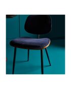Lot de 6 chaises en velours bleu piètement en métal Olympia - 46 x 45 x 77 cm