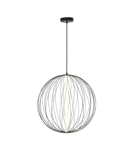 Lustre en métal noir et globe D60 cm Atome - 60 x 60 x 190 cm
