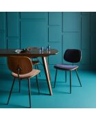 Lot de 2 chaises en velours bleu piètement en métal Olympia - 46 x 45 x 77 cm