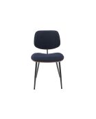 Lot de 2 chaises en velours bleu piètement en métal Olympia - 46 x 45 x 77 cm