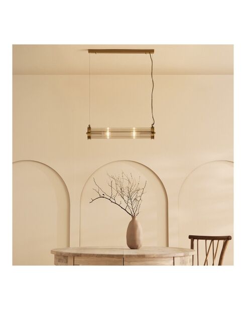Lustre tube simple en métal finition laiton doré Tubes - 60 x 12 x 120 cm