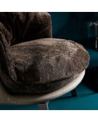 Fauteuil en vinyle beige avec assise amovible marron Bob - 83 x 83 x 63 cm