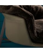 Fauteuil en vinyle beige avec assise amovible marron Bob - 83 x 83 x 63 cm