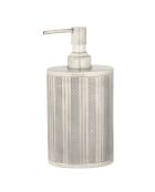 Distributeur de savon en métal finition argent vieilli Durand - 9 x 6 x 18 cm
