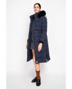Doudoune longue bleu nuit