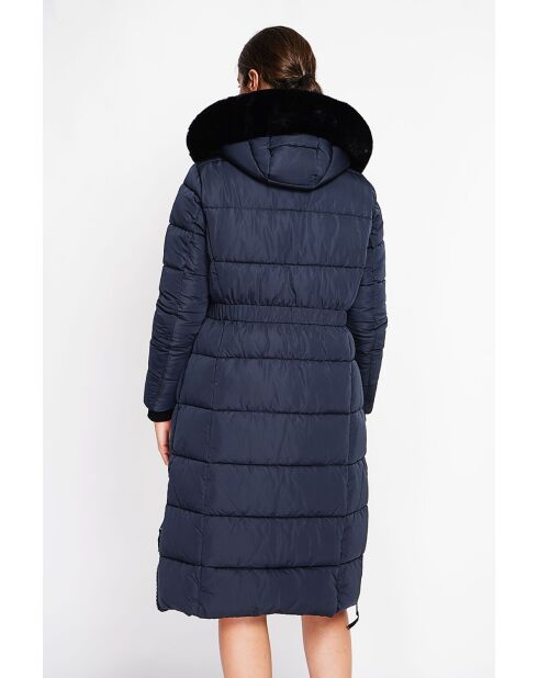 Doudoune longue bleu nuit