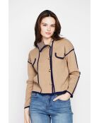 Chaqueta camel de cuello alto