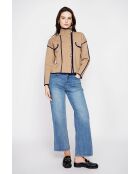 Chaqueta camel de cuello alto