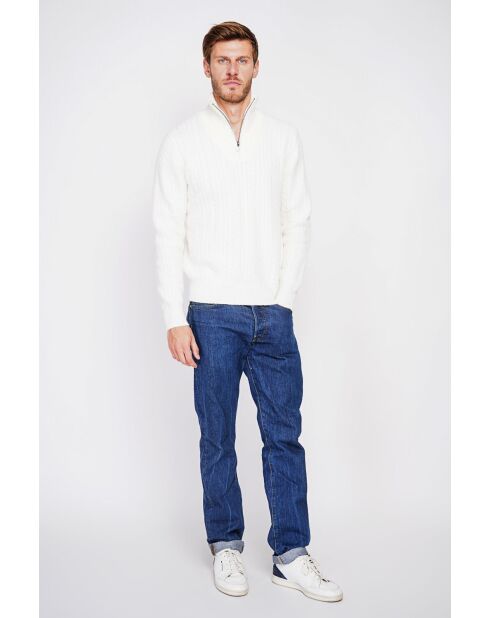 Jersey natural con cuello camionero