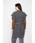 Vestido tipo poncho con cuello redondo tipo lobo