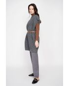 Vestido tipo poncho con cuello redondo tipo lobo