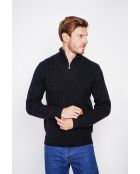 Jersey negro con cuello camionero