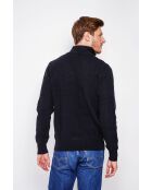 Jersey negro con cuello camionero