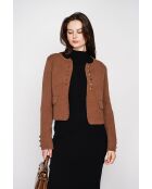Braune kurze Jacke mit Knöpfen