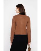 Braune kurze Jacke mit Knöpfen