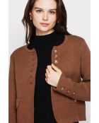 Braune kurze Jacke mit Knöpfen