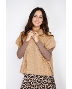 Jersey grande con capucha en mezcla de cachemir camel