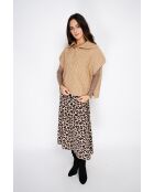 Jersey grande con capucha en mezcla de cachemir camel