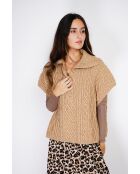 Jersey grande con capucha en mezcla de cachemir camel