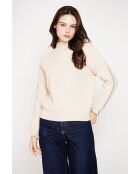 Jersey de cuello alto color crema