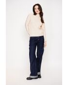 Jersey de cuello alto color crema