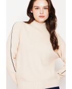 Jersey de cuello alto color crema