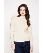 Jersey de cuello alto color crema