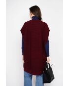 Vestido poncho burdeos con cuello redondo