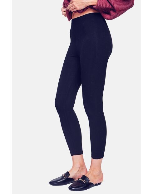 Leggins en mezcla de seda azul medianoche