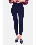 Leggins en mezcla de seda azul medianoche