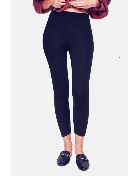 Leggins en mezcla de seda azul medianoche
