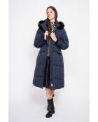 Doudoune longue bleu nuit
