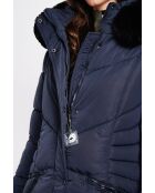 Doudoune longue bleu nuit