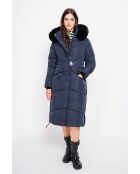 Doudoune longue bleu nuit