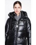 Lange schwarze Daunenjacke
