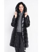 Lange schwarze Daunenjacke