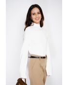Jersey natural de cuello alto en mezcla de cachemir