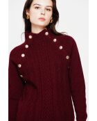 Jersey burdeos de cuello alto