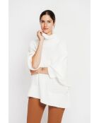 Poncho-trui met natuurlijke col