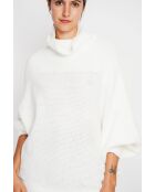 Poncho-trui met natuurlijke col