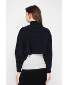 Korte zwarte poncho met col