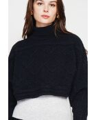 Korte zwarte poncho met col