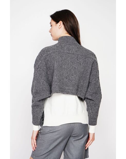 Kurzer Poncho mit Stehkragen Wolf