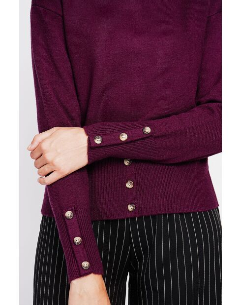 Jersey de cuello alto burdeos