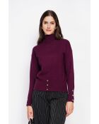 Jersey de cuello alto burdeos